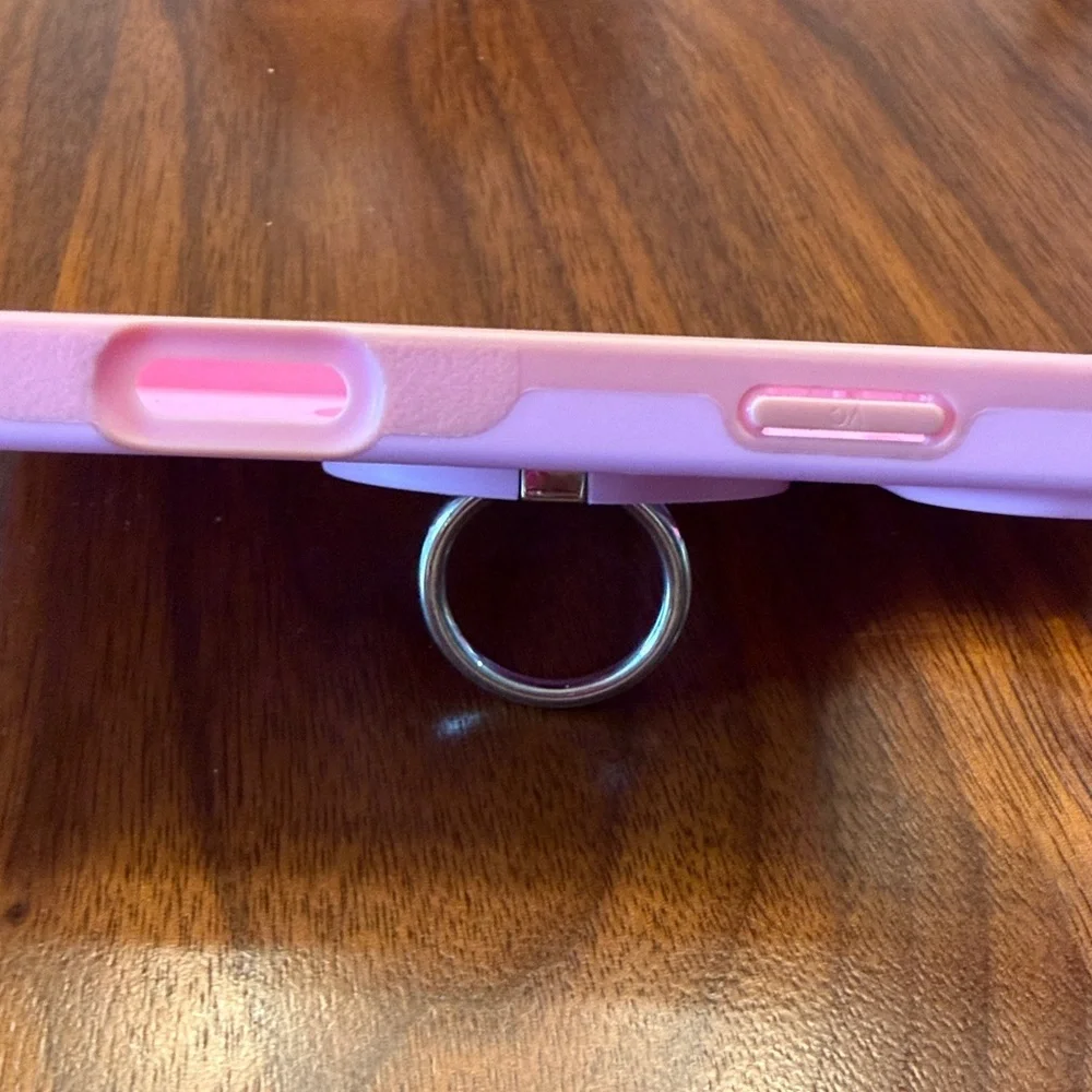 Velvet Cavier Pink MagSafe iPhone 16 pro max case with ring stand
